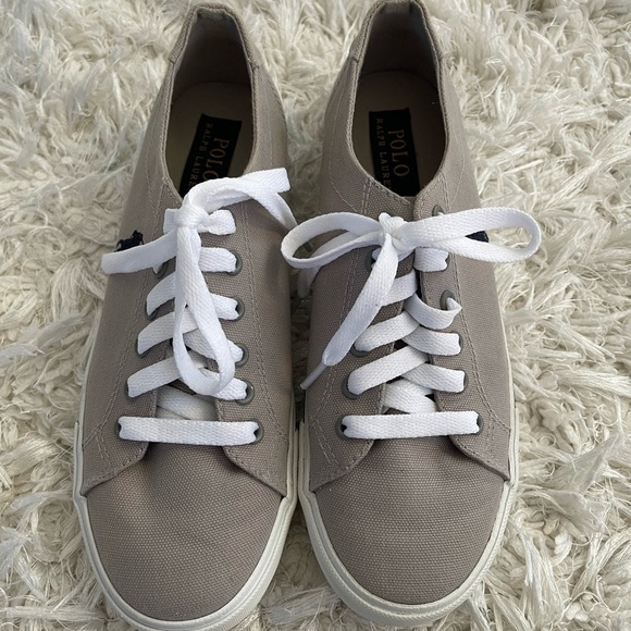 Polo Ralph Lauren gray canvas sneakers shoes - Picture 2 of 12